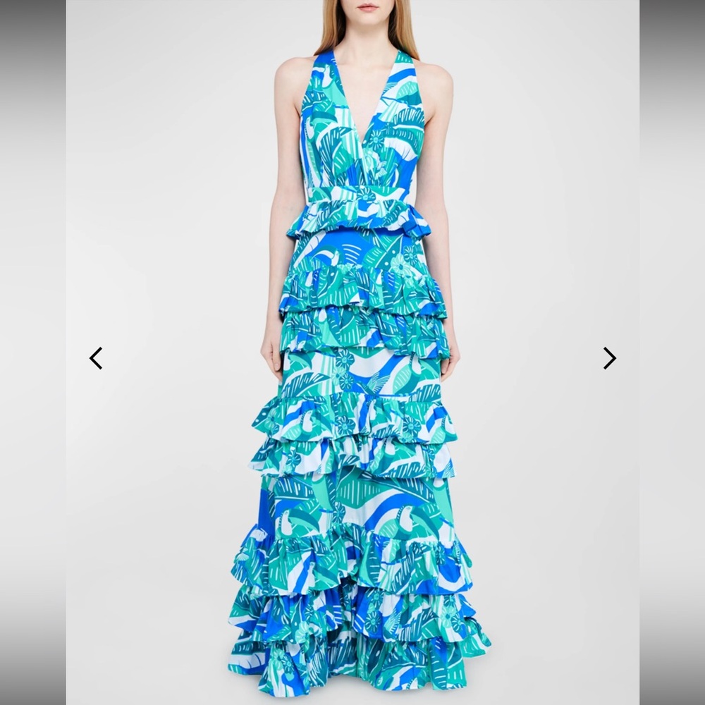 Paolita Blue Lagoon Delphine Maxi Dress NWT